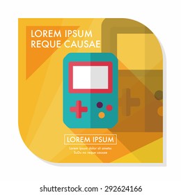 Handheld game consoles flat icon with long shadow,eps10