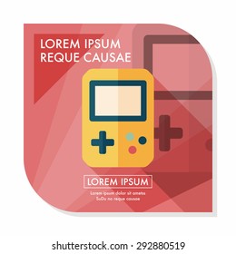 Handheld game consoles flat icon with long shadow,eps10