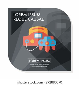 Handheld game consoles flat icon with long shadow,eps10