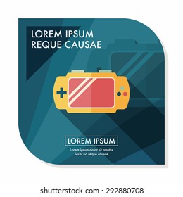 Handheld game consoles flat icon with long shadow,eps10