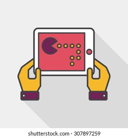 Handheld game consoles flat icon with long shadow,eps10