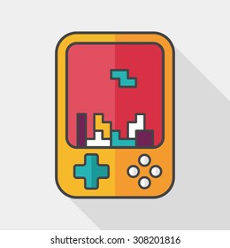 Handheld game consoles flat icon with long shadow,eps10