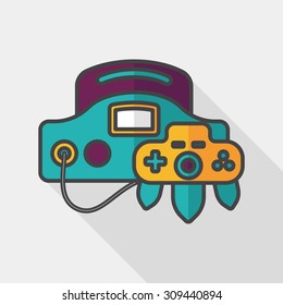 Handheld game consoles flat icon with long shadow, eps10