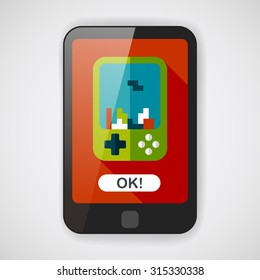 Handheld game consoles flat icon with long shadow,eps10
