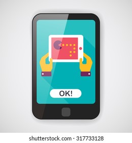 Handheld game consoles flat icon with long shadow,eps10