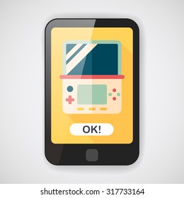 Handheld game consoles flat icon with long shadow,eps10