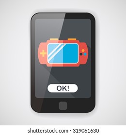 Handheld game consoles flat icon with long shadow,eps10
