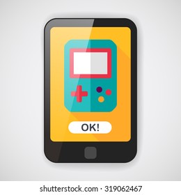Handheld game consoles flat icon with long shadow,eps10