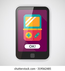 Handheld game consoles flat icon with long shadow,eps10