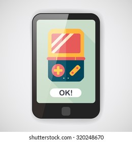 Handheld game consoles flat icon with long shadow,eps10