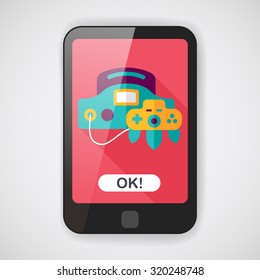 Handheld game consoles flat icon with long shadow,eps10