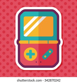 Handheld game consoles flat icon with long shadow,eps10