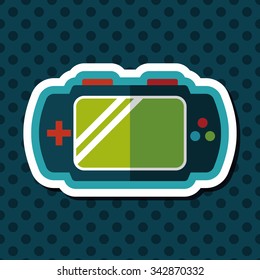 Handheld game consoles flat icon with long shadow,eps10