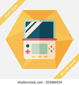 Handheld game consoles flat icon with long shadow,eps10