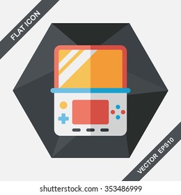 Handheld game consoles flat icon with long shadow,eps10