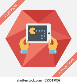 Handheld game consoles flat icon with long shadow,eps10