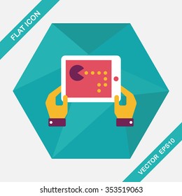 Handheld game consoles flat icon with long shadow,eps10