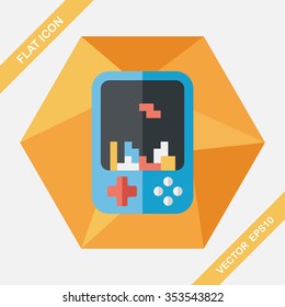 Handheld game consoles flat icon with long shadow,eps10