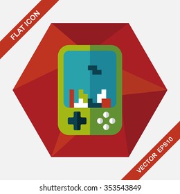 Handheld game consoles flat icon with long shadow,eps10