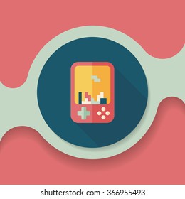 Handheld game consoles flat icon with long shadow,eps10