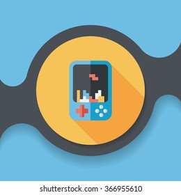 Handheld game consoles flat icon with long shadow,eps10