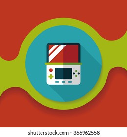 Handheld game consoles flat icon with long shadow,eps10