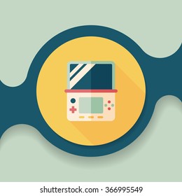 Handheld game consoles flat icon with long shadow,eps10