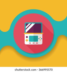 Handheld game consoles flat icon with long shadow,eps10