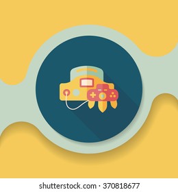 Handheld game consoles flat icon with long shadow,eps10