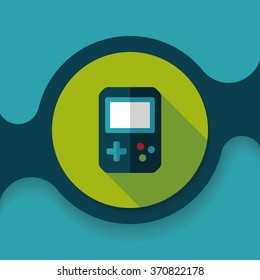 Handheld game consoles flat icon with long shadow,eps10