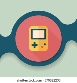 Handheld game consoles flat icon with long shadow,eps10