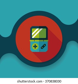 Handheld game consoles flat icon with long shadow,eps10