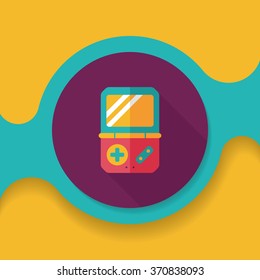 Handheld game consoles flat icon with long shadow,eps10