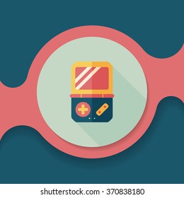 Handheld game consoles flat icon with long shadow,eps10