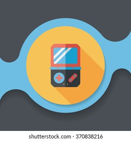 Handheld game consoles flat icon with long shadow,eps10