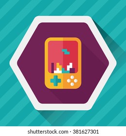 Handheld game consoles flat icon with long shadow,eps10