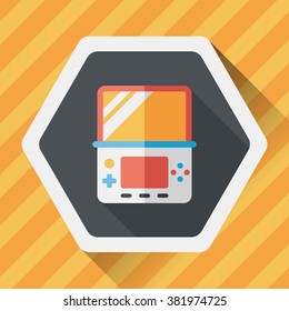 Handheld game consoles flat icon with long shadow,eps10