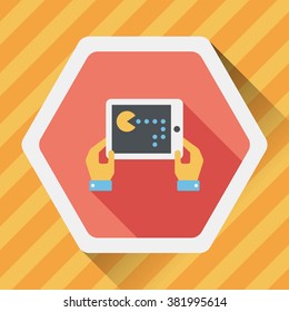 Handheld game consoles flat icon with long shadow,eps10