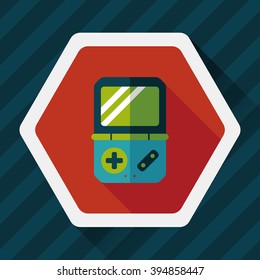 Handheld game consoles flat icon with long shadow,eps10