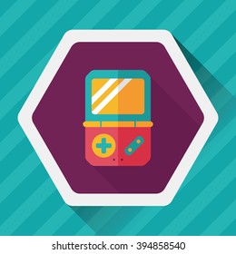 Handheld game consoles flat icon with long shadow,eps10
