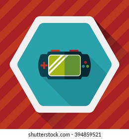 Handheld game consoles flat icon with long shadow,eps10