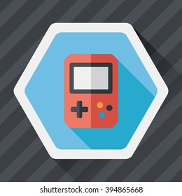 Handheld game consoles flat icon with long shadow,eps10
