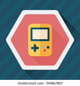 Handheld game consoles flat icon with long shadow,eps10