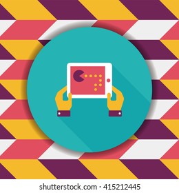 Handheld game consoles flat icon with long shadow,eps10