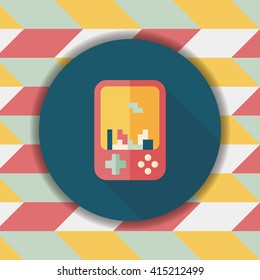 Handheld game consoles flat icon with long shadow,eps10