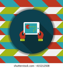 Handheld game consoles flat icon with long shadow,eps10