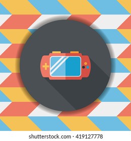Handheld game consoles flat icon with long shadow,eps10