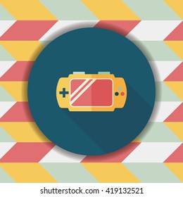 Handheld game consoles flat icon with long shadow,eps10