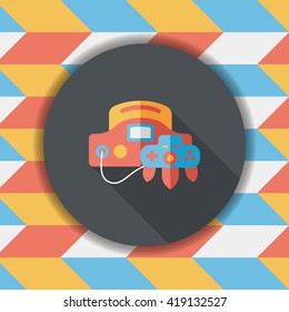 Handheld game consoles flat icon with long shadow,eps10