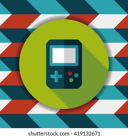 Handheld game consoles flat icon with long shadow,eps10